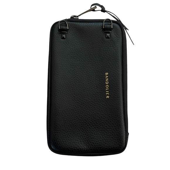 Bandolier Extended Pouch Pebbled Leather Black Pewter Excellent Never Used - Picture 1 of 4